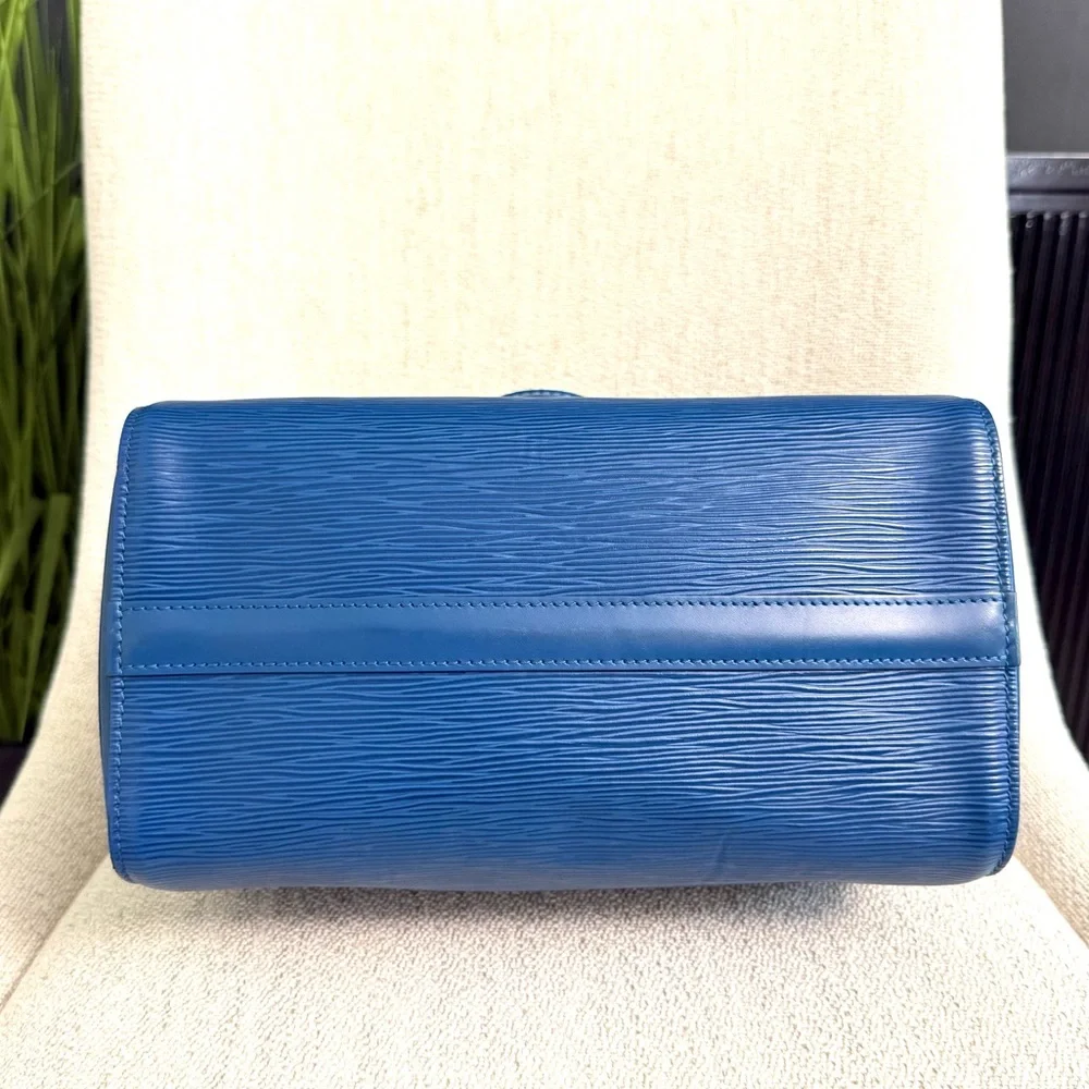Authentic Louis Vuitton Speedy 25 bag blue Epi leather - Picture 12 of 16